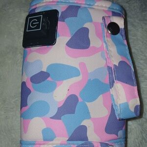 Stylish Pink Blue Camouflage Phone Case with Strap